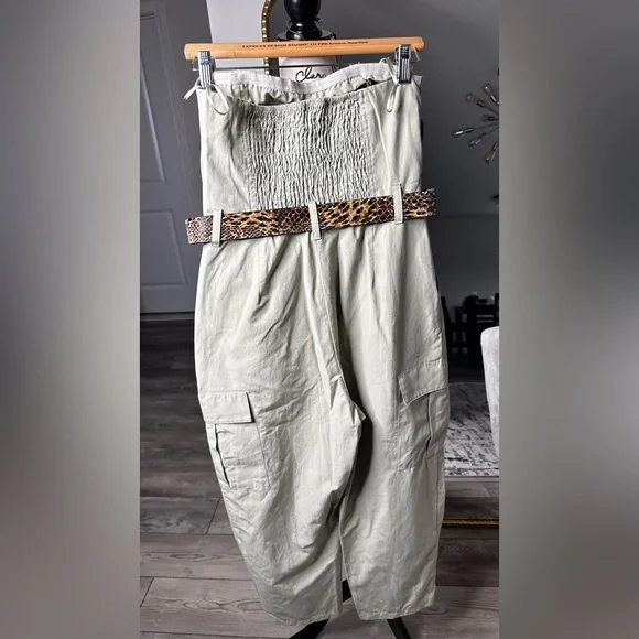 Zara Olive Green Zara Long Cargo Jumpsuit - Picture 8 of 12